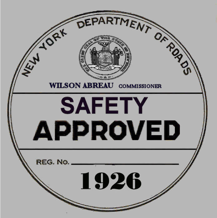 (image for) 1926 New York Safety Check inspection